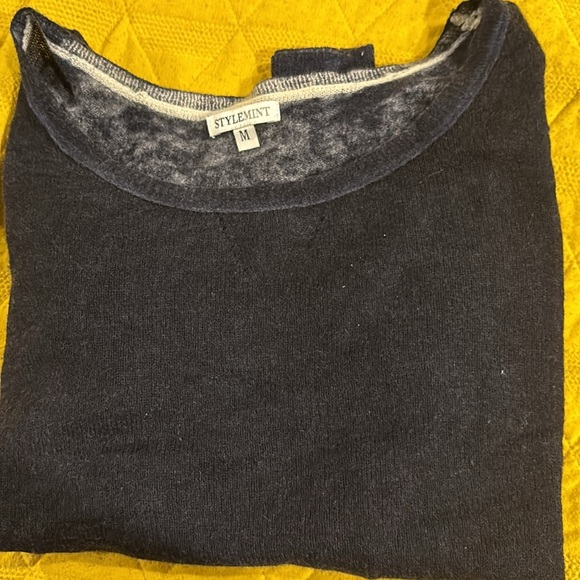 StyleMint 100% cashmere light weight sweater navy washed M - Picture 5 of 5